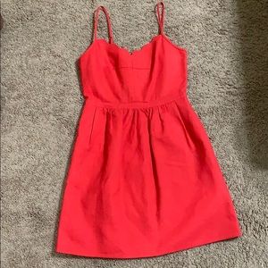J Crew Spaghetti Straps Scalloped Neck Dress Sz 2